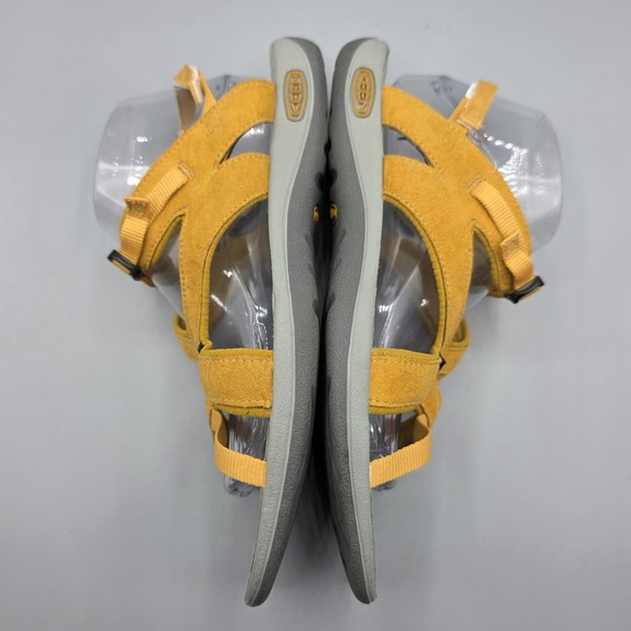 KEEN Sandals Womens 10.5 Yellow Suede Strappy Outdoor Walking Hiking Comfort - Picture 9 of 14